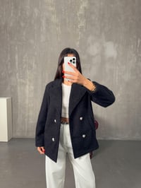 Clara Siyah Kırçıllı Astarlı Cepli CeketGausCEKETGU00904327