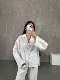 Beyaz Poplin Oversize Gömlek Gaus00066GausGÖMLEKGU1001152