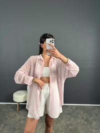 Pembe Transparan Gömlek GausGÖMLEKGU008010