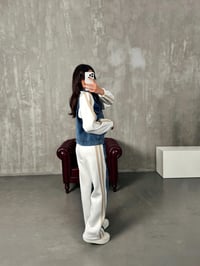 Gong Beyaz Denim Karışımlı Şeritli TakımGausTAKIMGU00904032