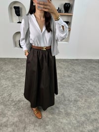 Gosa Acı Kahve Beli Lastikli Gabardin Kumaş EtekGausETEKGU008961