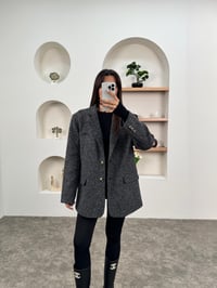Dany Antrasit Kaz Ayağı Desenli Astarlı Kaşe Blazer CeketGausCEKETGU00903769