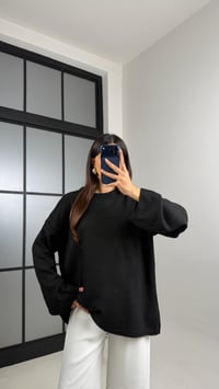 Siyah Bisiklet Yaka Pinterest Triko Kazak GAUS-00868GAUSKAZAKGAUS-00868