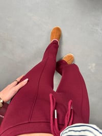 Lefko Bordo ZR Model Çımalı İspanyol Paça PantolonGausPANTOLONGU00904196