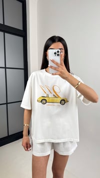 Beyaz Araba Baskılı Basic Tshirt Gaus00415GausTSHIRTGU1001973