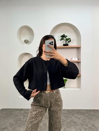 Zel Siyah MD muadil Düğmeli Kısa Kaşe CeketGausCEKETGU00903582