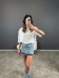 Tws Beyaz Jean Detaylı Vatkalı ElbiseGausELBİSEGU004509
