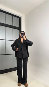 Siyah Kimono Beli Lastikli Pantolon İkili Muadil Takım GAUS-01113GAUSTAKIMGAUS-01113