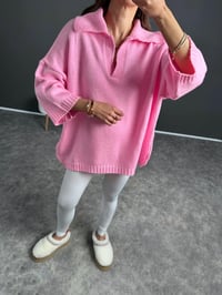Doi Pembe V Yaka Triko Oversize KazakGausKAZAKGU002744
