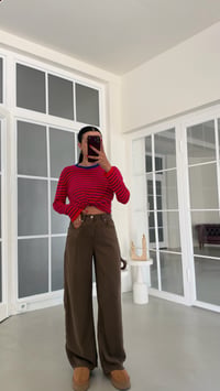Haki Beli Lastikli Geniş Paça Jean GAUS-01876 GAUS-02035GAUSDENİM PANTOLONGAUS-02035