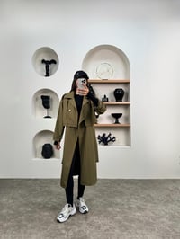 Espe Haki Premium Astarlı İkili Sihirli TrençkotGausKABANGU0090342