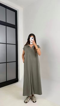 Haki MD Muadil Polo Yaka Cepli Basic Elbise Gaus00568GausELBİSEGU1002461