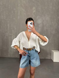 Mavi Yıkamalı Denim Şort Gaus00221GausŞORTGU1001511