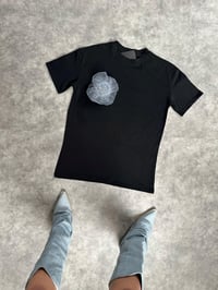 Siyah Gri Çiçekli Basic TshirtGausTSHIRTGU004173