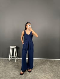 Korel Lacivert Keten Kemerli TulumGausTULUMGU008182