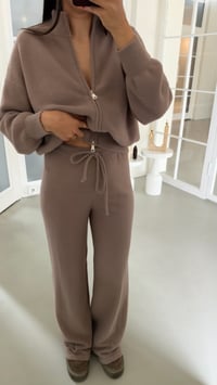 Vizon Çift Fermuarlı Hırka Beli Lastikli Pantolon İkili Yumuşak Kumaş Premium Takım GAUS-02303GAUSTAKIMGAUS-02303