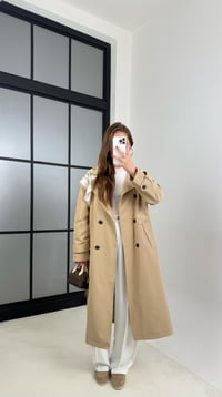 Camel Fular Detaylı Kuşaklı Tasarım Trençkot GAUS-00515GAUSTRENÇKOTGAUS-00515