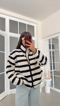 Lacivert Çizgili Polar Sweatshirt GAUS-02288 GAUS-01916GAUSSWEATSHIRTGAUS-02288