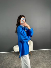 Li Mavi Oversize Salaş Premium Gömlek GausGÖMLEKGU007177