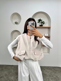 Belen Taş Cepli Fermuarlı Paraşüt YelekGausYELEKGU00903637