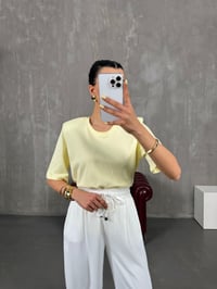 Sarı Bisiklet Yaka Vatkalı Basic Tshirt Gaus00118GausTSHIRTGU1001264