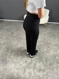 Oysh Baskılı Siyah Fitilli Pantolon GausPANTOLONGU004276