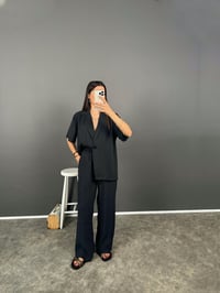 Sis Siyah İthal Kumaş Premium Tek Düğmeli İkili TakımGausTAKIMGU008234