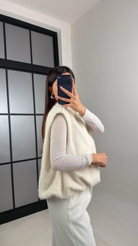 Krem Cepli Astarlı Kürk Yelek GAUS-00851GAUSYELEKGAUS-00851