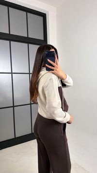 Acı Kahve Hırka Beli Lastikli Pantolon İkili Selanik Kumaş Takım GAUS-00800GAUSSuitsGAUS-00800