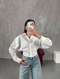 Sora Beyaz Gizli Düğmeli GömlekGausGÖMLEKGU100701