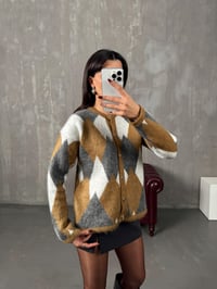 Tatya Camel MD Baklava Desenli HırkaGausHIRKAGU10015