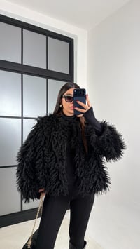 Siyah Saçaklı Astarlı Kürk GAUS-00750GAUSCEKETGAUS-00750