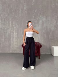 Setra Siyah Beli Lastikli Tensel Kumaş PantolonGausPANTOLONGU100600