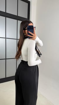 Siyah Cep Detaylı Palazzo Pantolon GAUS-00803GAUSPANTOLONGAUS-00803