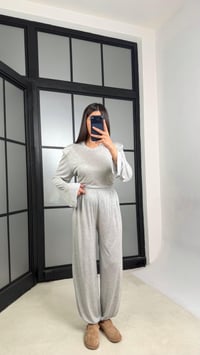 Gri Beli Ayarlanabilir Vatkalı Bluz Eşofman Takım GAUS-01307GAUSSuitsGAUS-01307