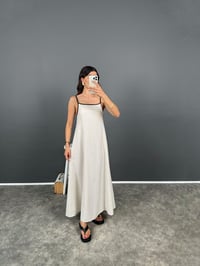 Tenny Taş Keten Sırt Bağlamalı Elbise GausELBİSEGU008359