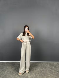 Nore Taş Modal Kumaş Rahat Dokuma Kısa Kol Tshirt Pantolon TakımGausTAKIMGU008714
