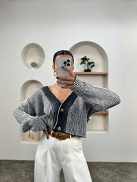 Rela Siyah Çizgili Triko HırkaGausHIRKAGU00903543