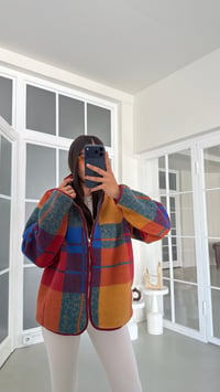 Çok Renkli Ekose Desenli Fermuarlı Polar Sweatshirt GAUS-01912GAUSالسويت شيرت GAUS-01912