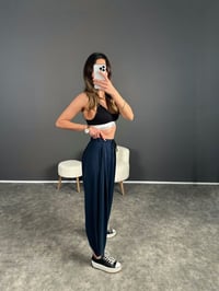 Lacivert Modal Kumaş Şalvar PantolonGausPANTOLONGU004057