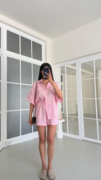 Pembe Gömlek Şort İkili Müslin Takım GAUS-01671GAUSSuitsGAUS-01671