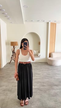 Siyah Beli Lastikli Tencel Etek GAUS-01321GAUSETEKGAUS-01321