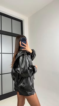 Siyah Dikiş Detaylı Astarlı Deri Ceket GAUS-00908GAUSCEKETGAUS-00908