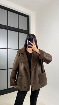 Kahve İçi Kürk Detaylı Cepli Süet Mont GAUS-00631GAUSMONTGAUS-00631