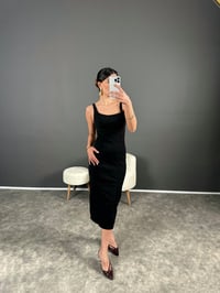 Monia Koyu Füme Jean Yırtmaçlı Kalem ElbiseGausELBİSEGU004547