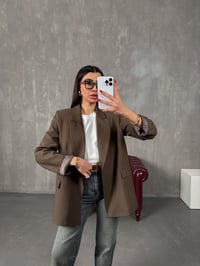 Vena Kahve Astarlı Vatkalı Blazer CeketGausCEKETGU100545