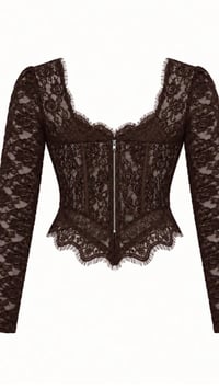 Acı Kahve Dantel Detaylı Premium Korse Bluz GAUS-02281GAUSBLUZGAUS-02281