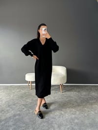 Ros Siyah Uzun Triko Elbise GausELBİSEGU002421