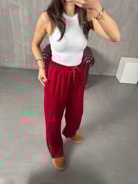 Brow Bordo Üç İplik Şardonsuz Fermuar Paçalı Eşofman AltıGausEŞOFMANGU00904250