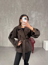 Vegas Acı Kahve Kuşaklı Kısa TrençkotGausTRENÇKOTGU100841